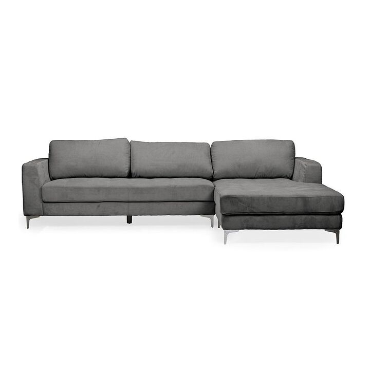 Baxton Studio Agnew Contemporary Light Beige Microfiber Right Facing Sectional Sofa