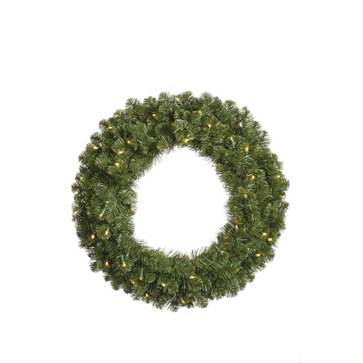 Vickerman 48" Grand Teton Double Sided Artificial Christmas Wreath, Warm White Wide Angle LED Lights - Faux Chistmas Wreath - Indoor Seasonal Home Decor