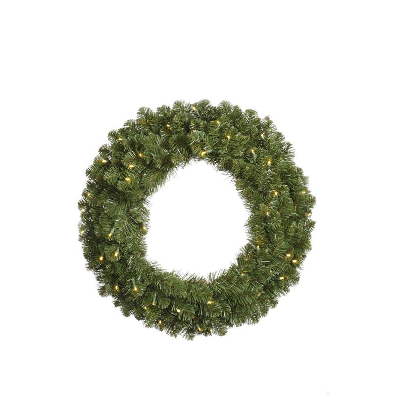 Vickerman 48" Grand Teton Double Sided Artificial Christmas Wreath, Warm White Wide Angle LED Lights - Faux Chistmas Wreath - Indoor Seasonal Home Decor image number 0