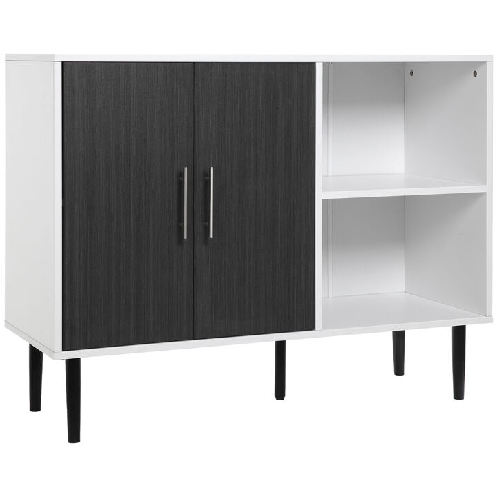 Wooden Modern Sideboard Storage Cabinet w/ Shelf for Dining Room, Hallway, Grey