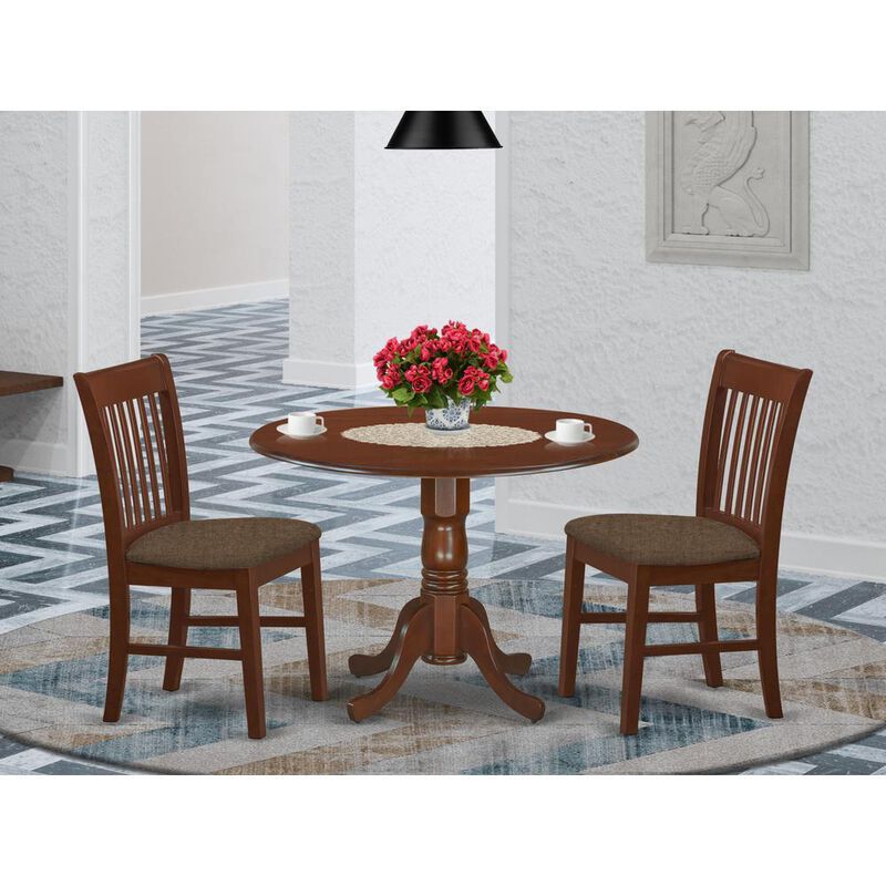 3 Pc small Kitchen Table set-round Kitchen Table and 2 Chairs