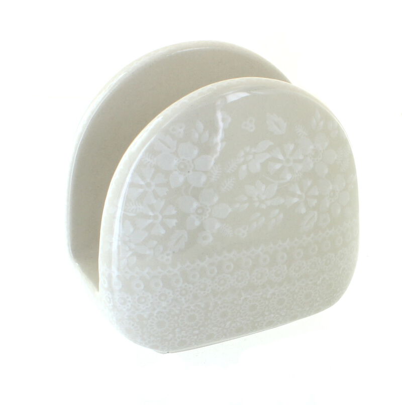Blue Rose Polish Pottery Dots Napkin Holder