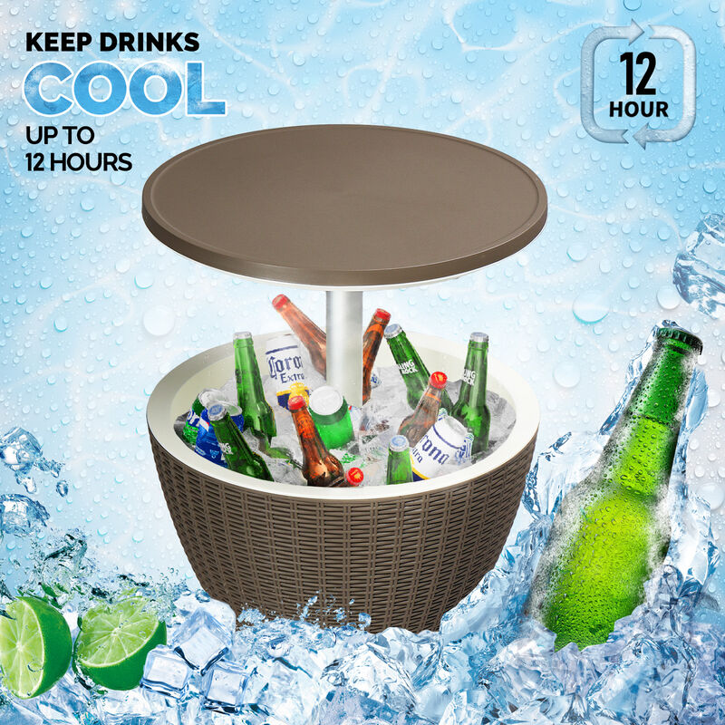 Outdoor Ice Bar Table &ndash; 8-Gallon Cooler Table for Patio, Deck, and Backyard image number 2