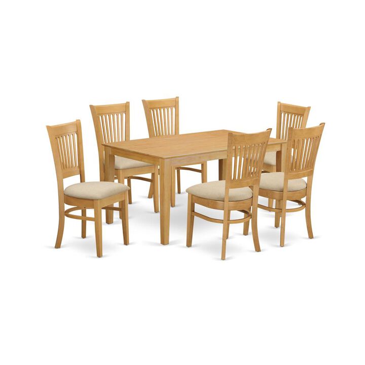 7 Pc Dining room set - Kitchen dinette Table and 6 Dining Chairs