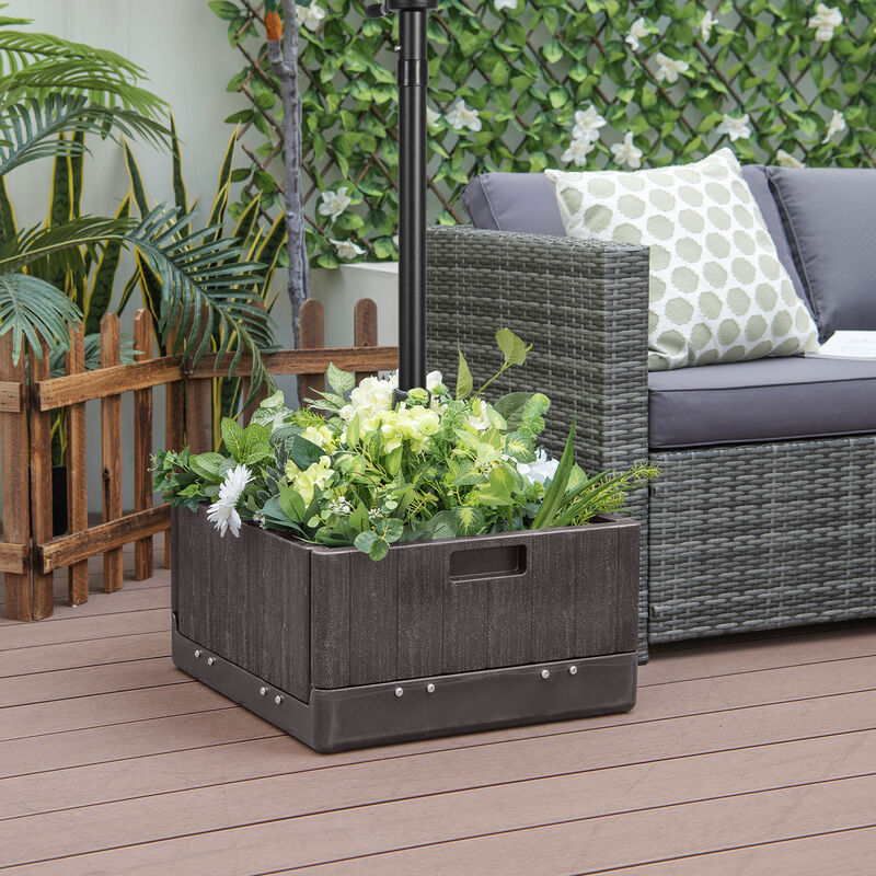 175 LBS Outdoor Fillable Umbrella Base with Table Tray