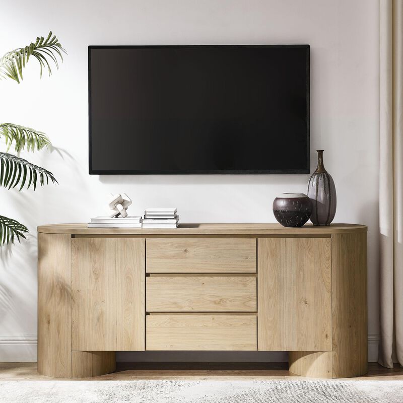 Duval 71" Rounded Sideboard Storage Cabinet image number 1