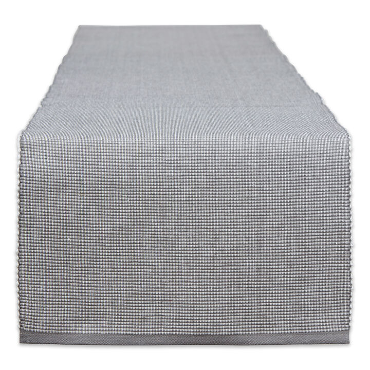 13" x 108" Gray and White 2-Tone Ribbed Table Runner