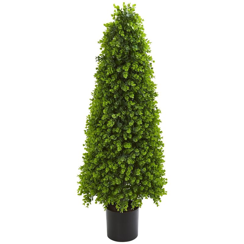 Nearly Natural 4-ft Eucalyptus Topiary Artificial Tree (Indoor/Outdoor)