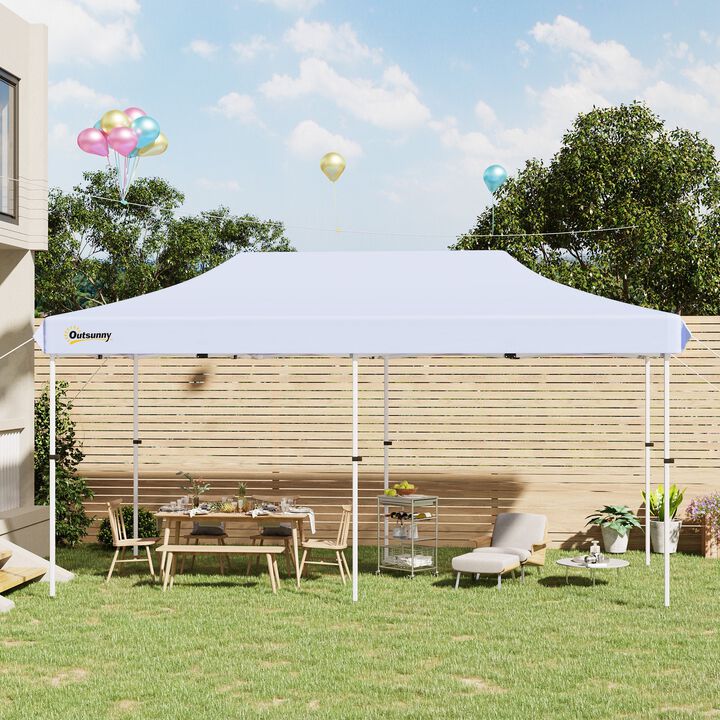 20' x 10' Garden Foldable Pop Up Canopy Tent Gazebo Aluminum Frame with Adjustable Legs & Roller Bag