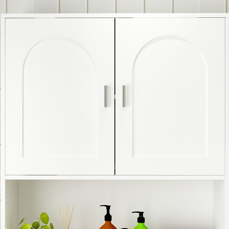 FUFU&GAGA 31.51-in x 7.9-in x 9.8-in White 6-Shelf Over-the-Toilet Storage