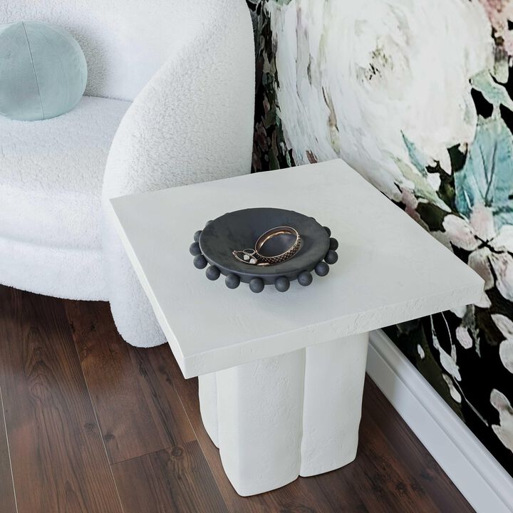 Casafoyer Kayla White Concrete Side Table
