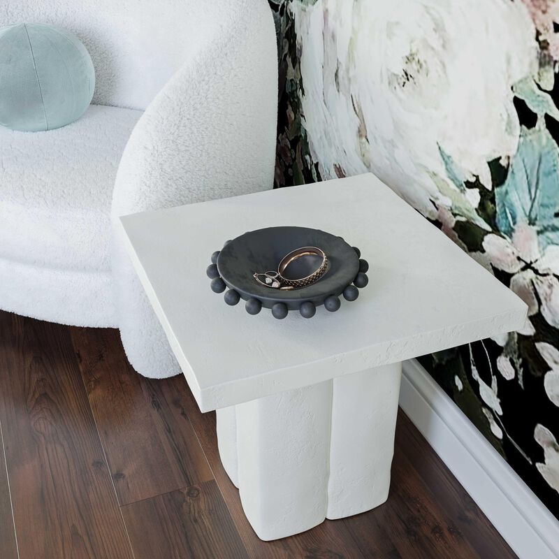 Casafoyer Kayla White Concrete Side Table image number 1