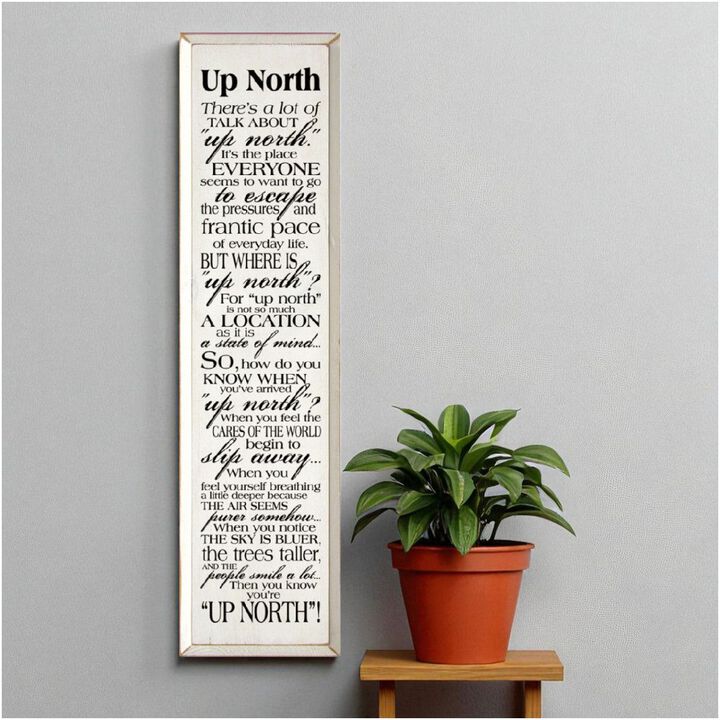 There&rsquo;s a Lot of Talk About Up North Funny Wood Sign Decor