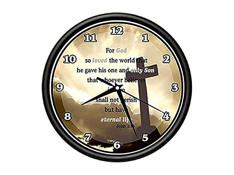 John 3 16 God Loved World Gave His One Wall Clock Home Decor