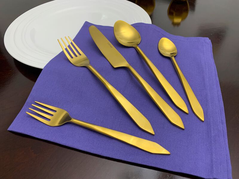 Brushed Golden Stainless Steel Flatware Set of 20 PC