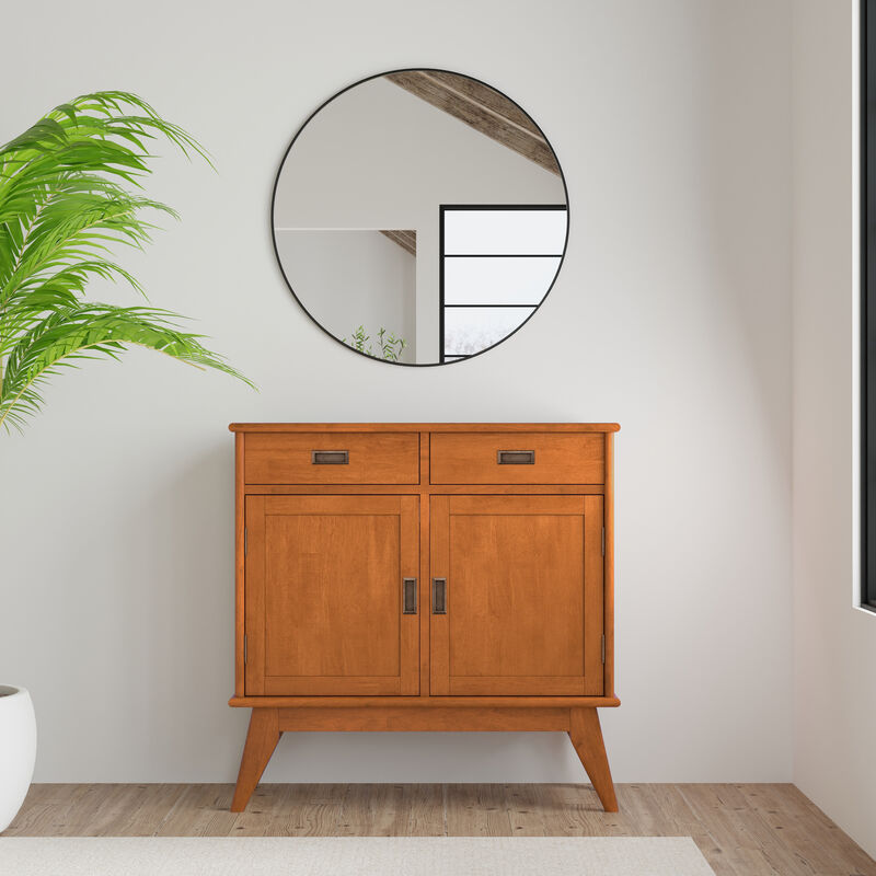 Paxwal Mid‑Century Modern Solid Rubber Wood Storage Cabinet image number 1