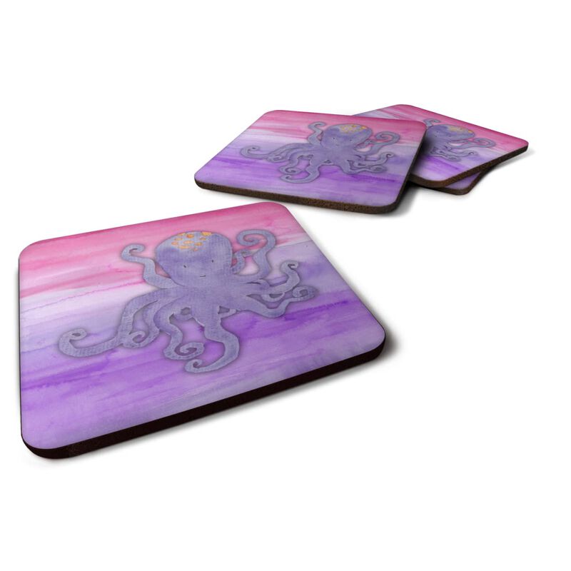 Caroline's Treasures Octopus Watercolor Decorative coasters, 3.5, Multicolor