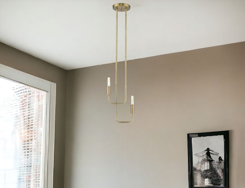 Hivvago Perret 2-Light Aged Brass Pendant