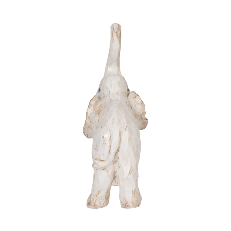 11" Elephant Figurine , White image number 3