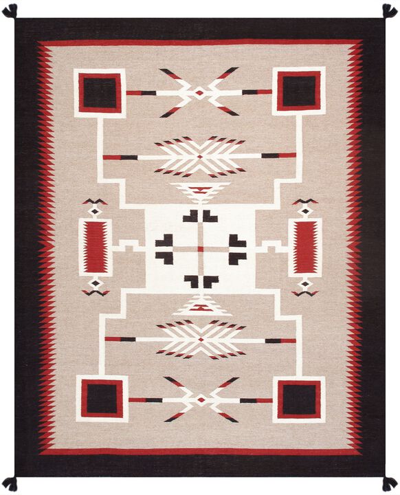Pasargad Home Tuscany Reversible Wool Ivory Area Rug- 8' 2'' X 9'10''
