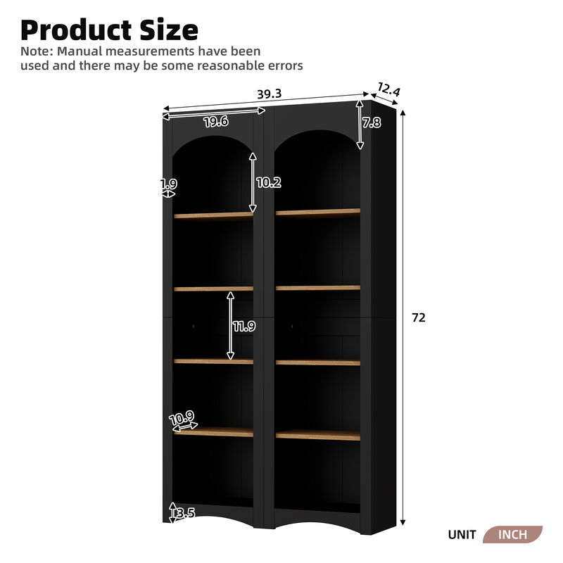 Merax Farmhouse 5 Tier Bookshelf Bookcase Storage Cabinet