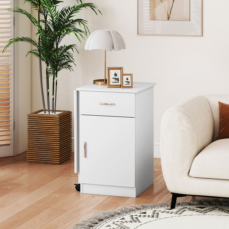 Folding Computer Desk with Drawer and Mobile Cabinet for Home Office