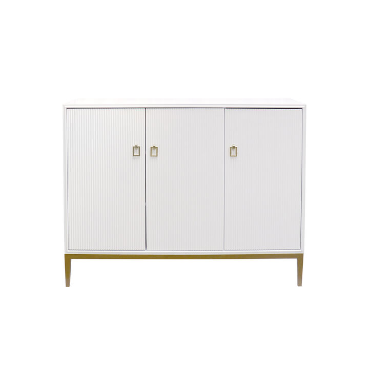 Pasargad Home Victoria Sideboard with 3 Doors, Ivory