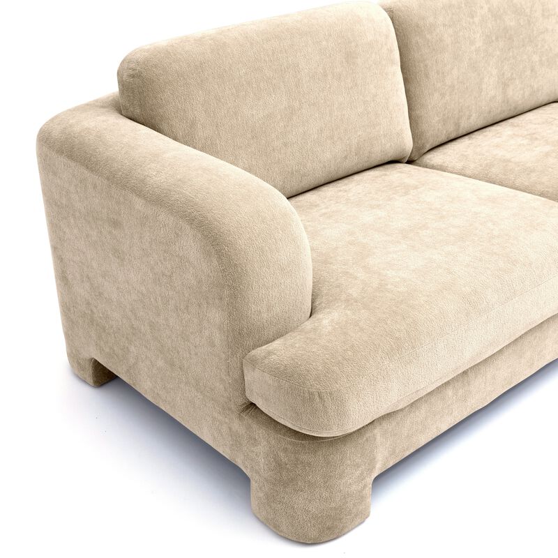 Halsey Brown Textured Fabric Sofa image number 2