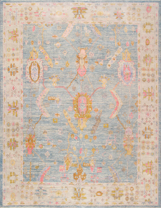 Pasargad Home Oushak Hand-Knotted Wool Area Rug-11' 6" X 14' 1"