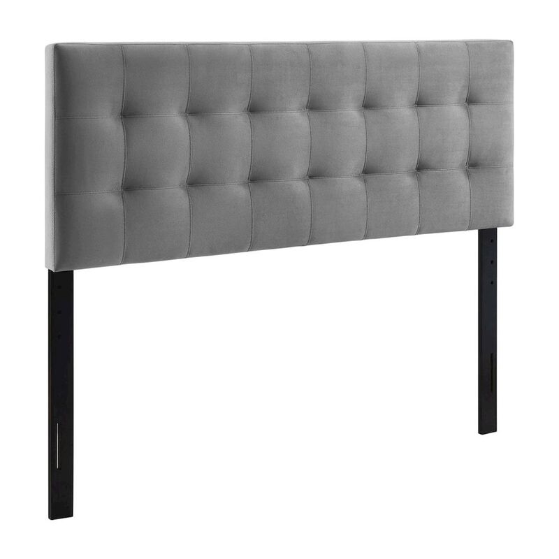 Biscuit Tufted Performance Velvet Queen Headboard in Soft Neutral Fabric image number 0