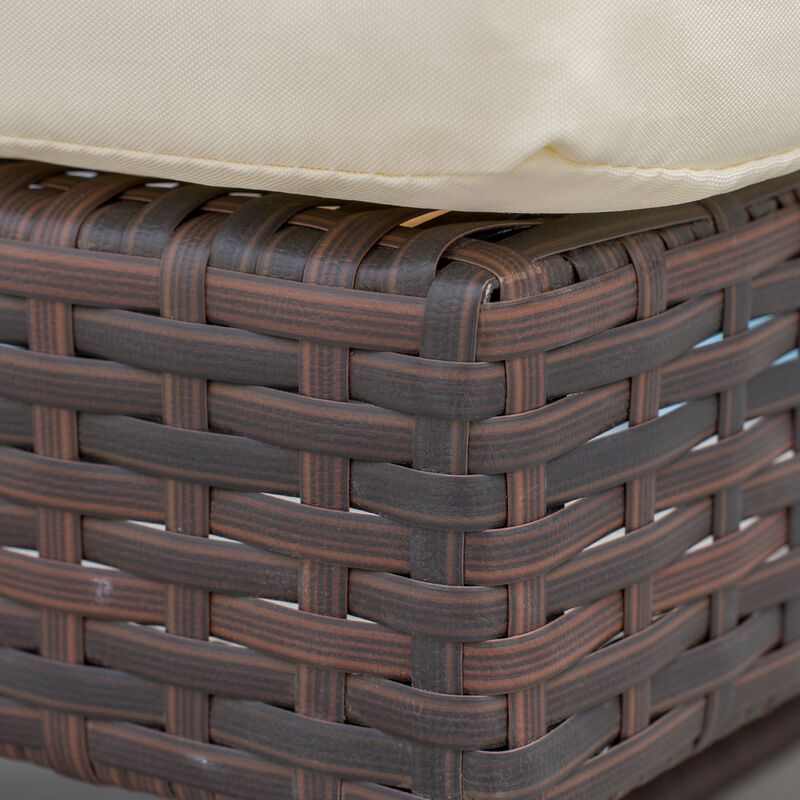 Hivvago PE Rattan Patio Chaise with Reclining Backrest image number 7