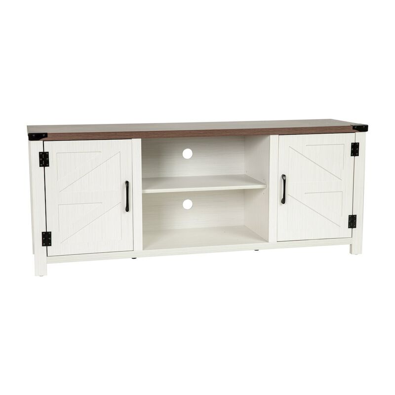Flash Furniture Farmhouse Barn Door TV Stand in White for TV's up to 65 ines - 59 image number 0