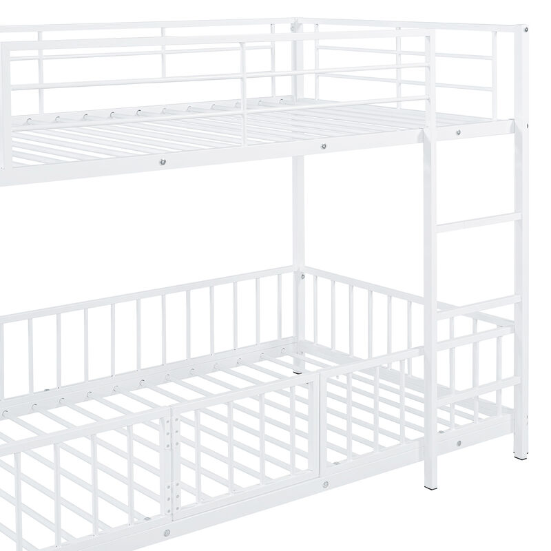 Merax Metal Bunk Bed with Slide and Guardrails