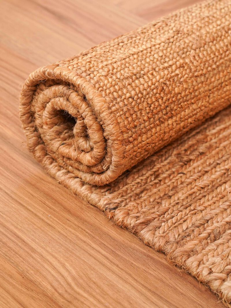 HAND KNOTTED SUMAK JUTE ECO-FRIENDLY AREA RUGS  - Solid Plain Pattern, High Pile, Natural Fiber, Outdoor Indoor Handmade Area Rugs for Living Room, Bed Room (J00064) image number 7
