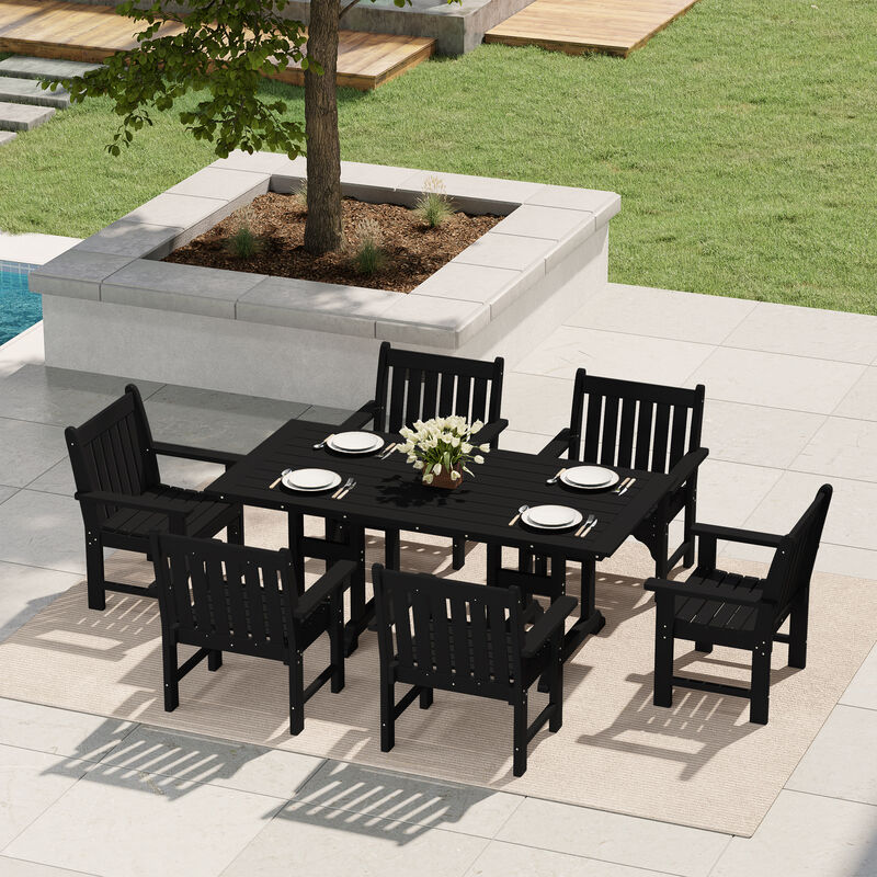WestinTrends 7-Piece HDPE Outdoor Dining Patio Table and Chairs Set