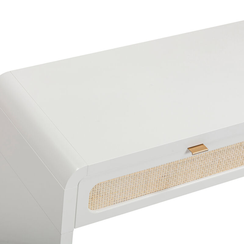 Patty White Rattan Console Desk image number 7
