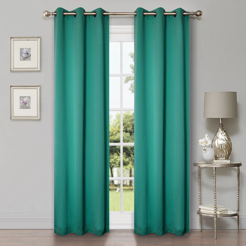 Set of 2 Solid Room Darkening Curtains &ndash; Durable & Machine Washable image number 2