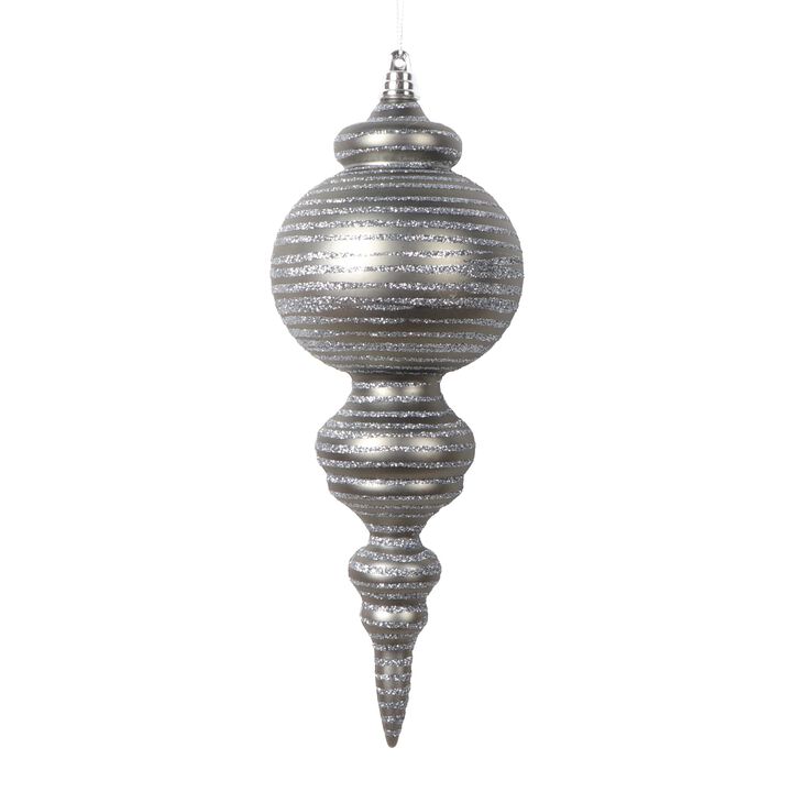 Vickerman 10" Matte Pewter Finial Ornament, 2 per Bag.