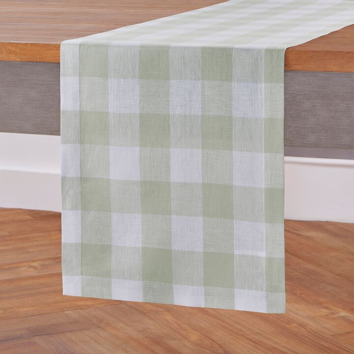 Solino Home 100% Pure Linen Table Runner - Buffalo Check