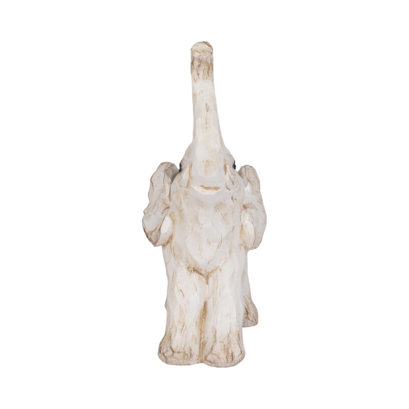 8" Elephant Figurine, White image number 2