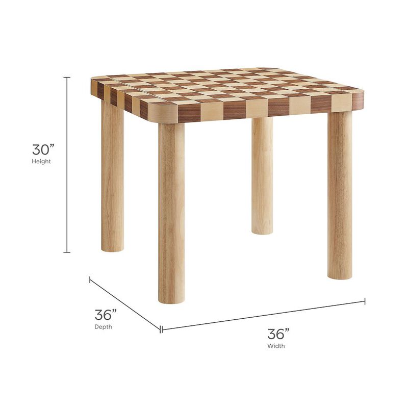 Oscar 36 Inch Square Checkered Dining Table image number 2
