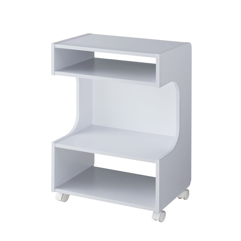 White Chairside Table/Printer Stand End Table Work Student Professional Office