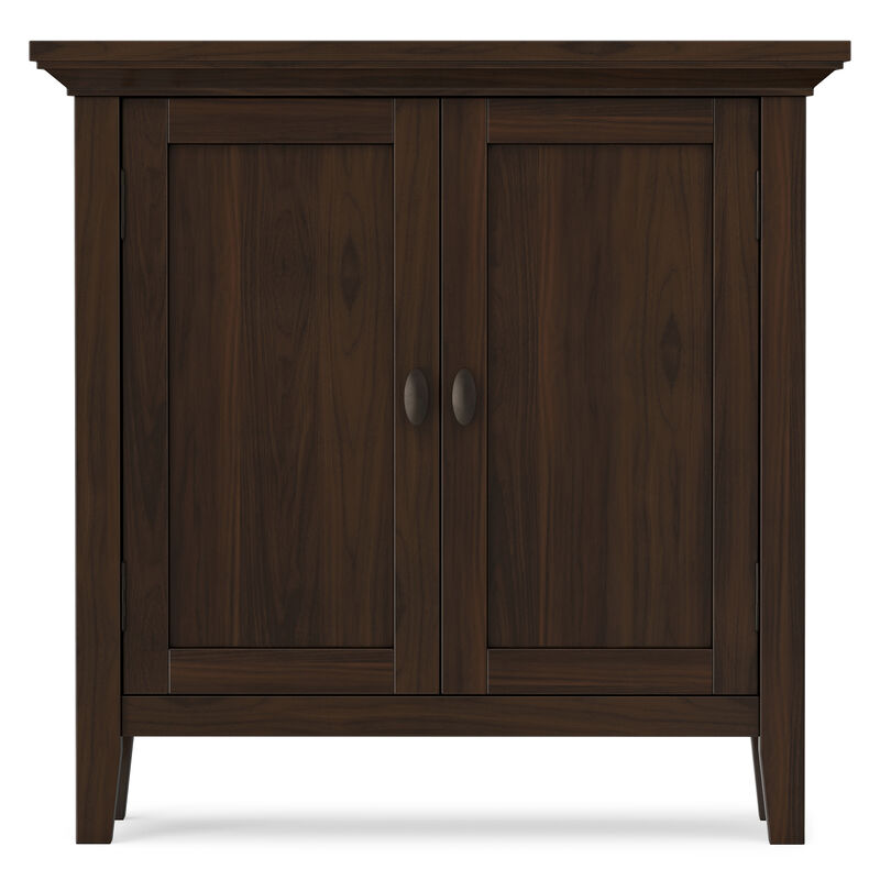 Redmond SOLID WOOD 32 inch Wide Transitional Low Storage Cabinet in Brunette Brown image number 3