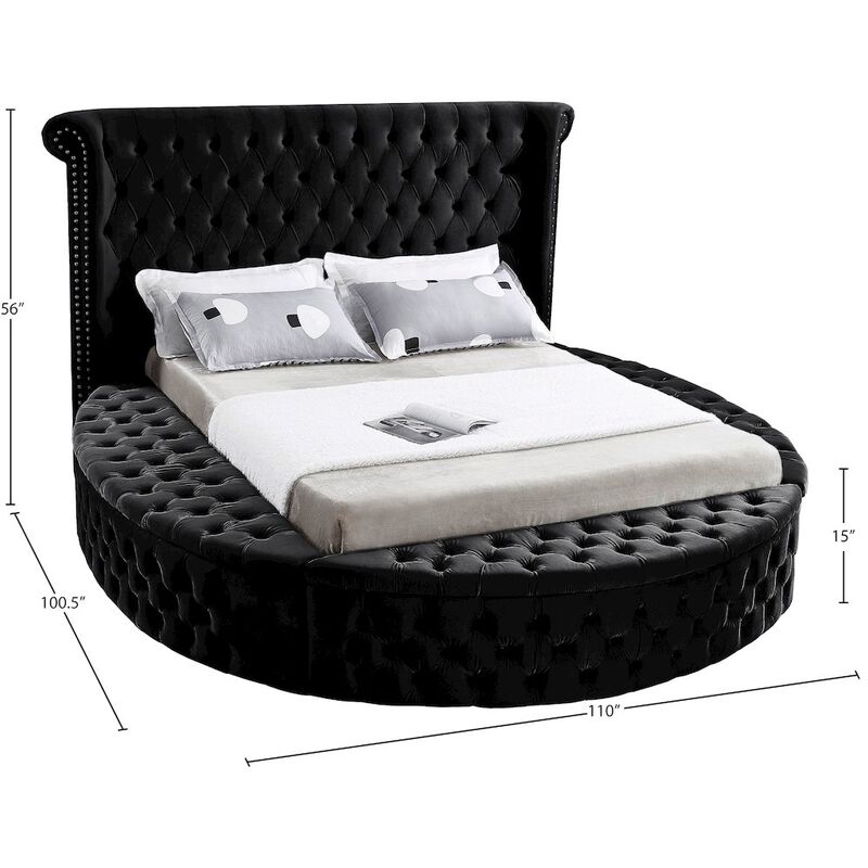 Meridian Furniture Luxus Black Velvet King Bed