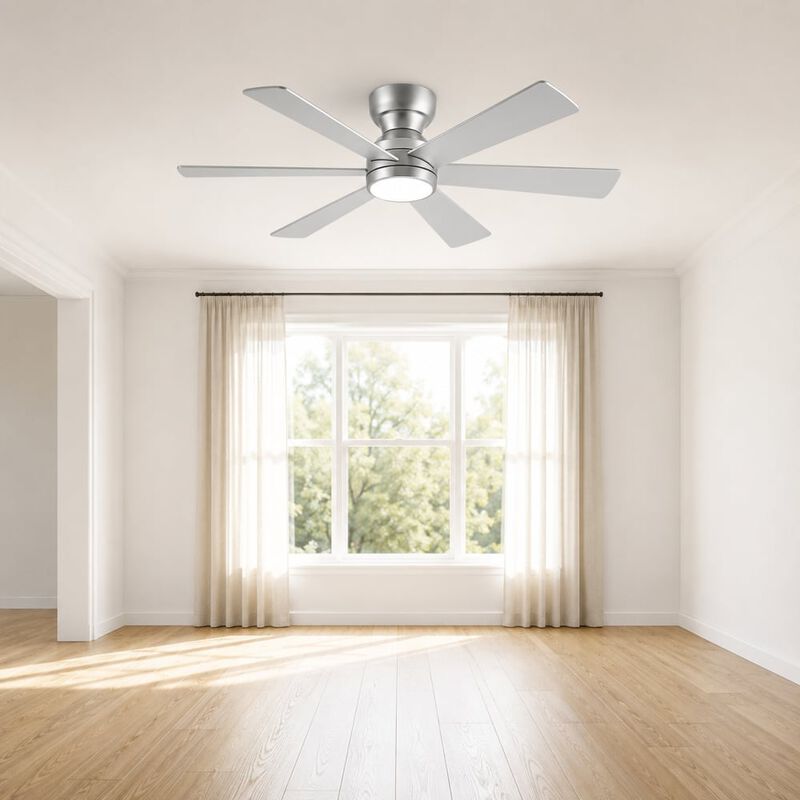 ELEMENT ACE Flush Mount Ceiling Fan with Dimmable LED Light, Remote Control, Quiet Reversible DC Motor, Six Blades image number 3