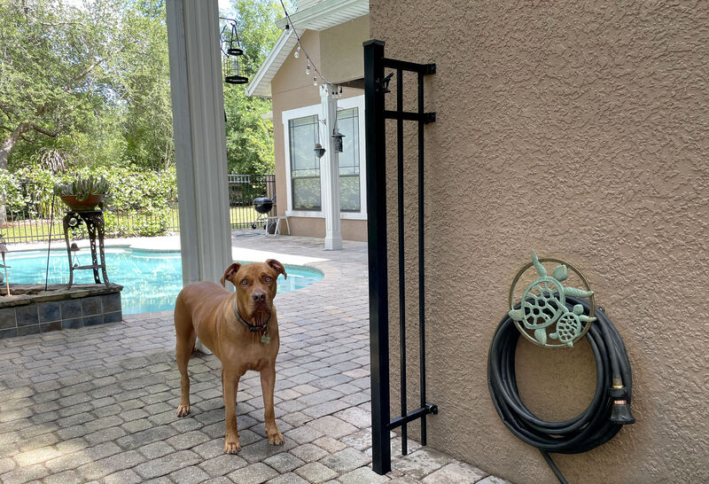 Verdigris Bronze Finish Cast Iron Sea Turtle Wall Mounted Garden Hose Holder image number 1