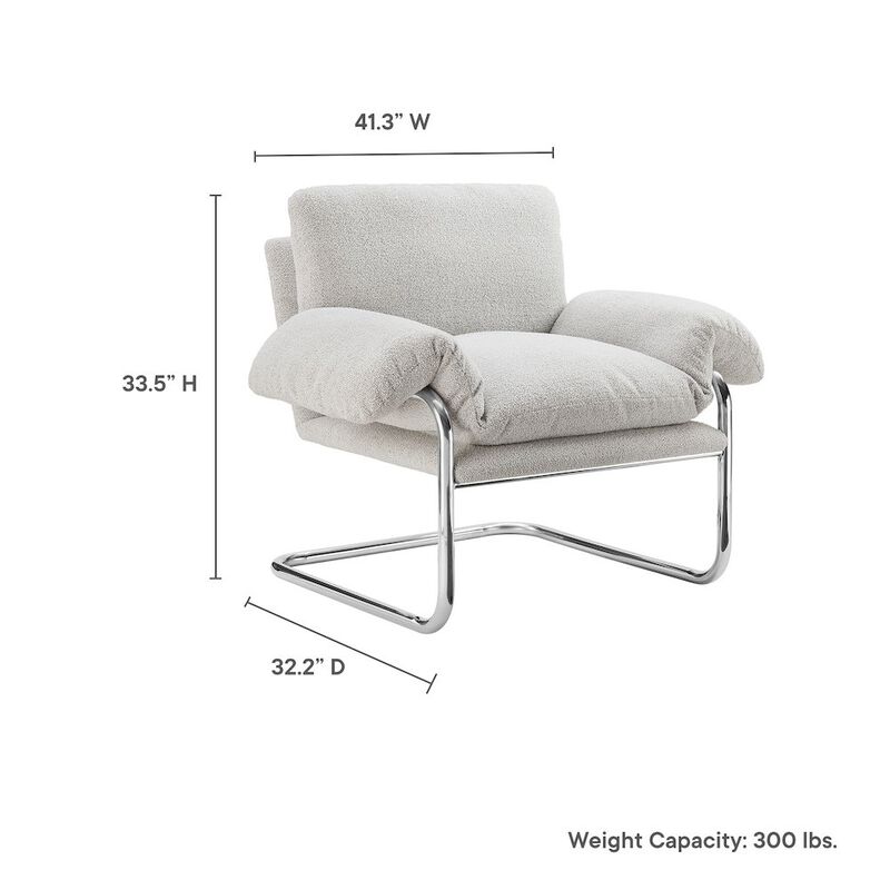 Ansel Boucle Fabric Accent Chair image number 1