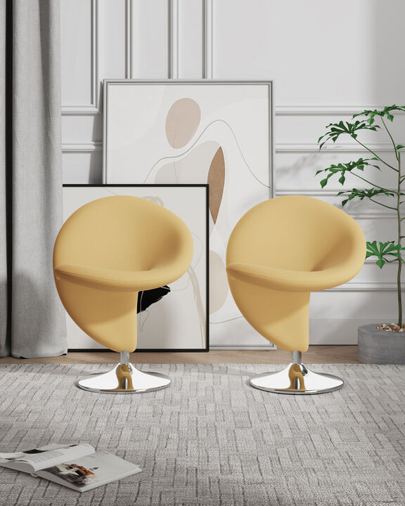 Curl Yellow Swivel Accent Chairs (Set of 2)