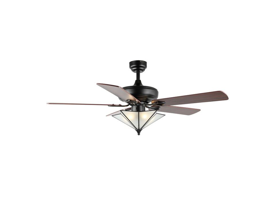 Moravia 5-Light Farmhouse Rustic Iron Star Shade LED Ceiling Fan With Remote