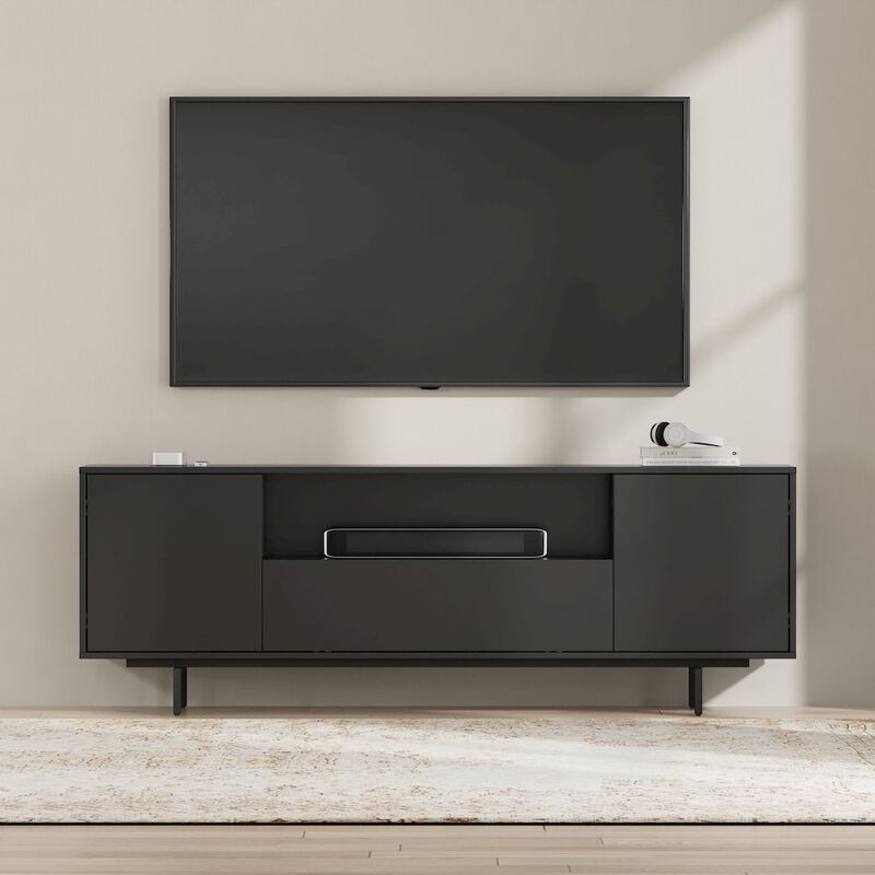 Comfort Pointe Avichi Black Laminate 3 Door TV Console